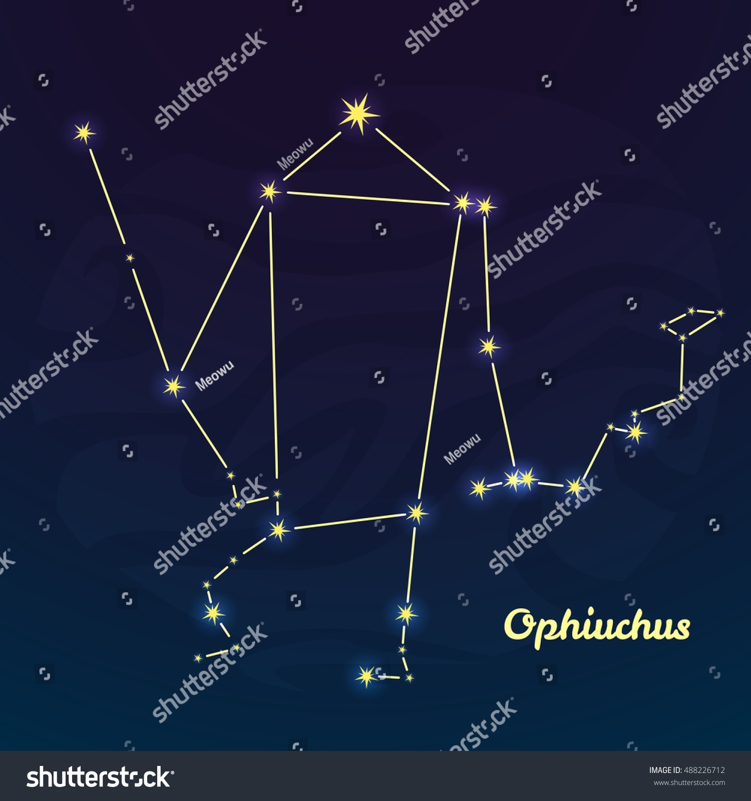 New Zodiac Sign Ophiuchus Vector Illustration Stock Vector (Royalty New Zodiac Calendar Ophiuchus