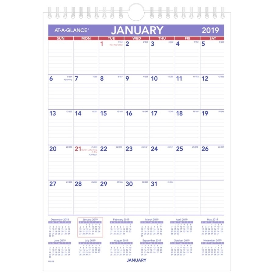Office Depot: At-A-Glance® Mini Monthly Wall Calendar, 8&quot; X 11 7 X 10 Monthly Calendar