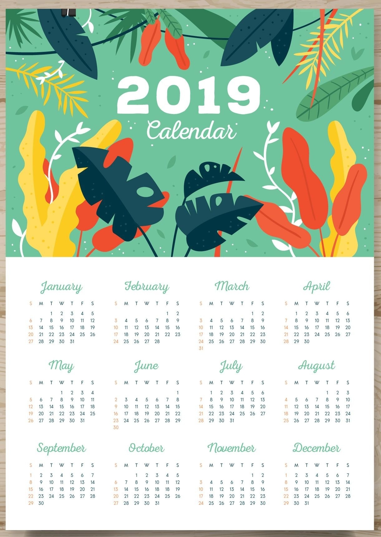 One Page Calendar 2019 | Monthly Calendar Templates | Calendar, Free Calendar Printing One Page