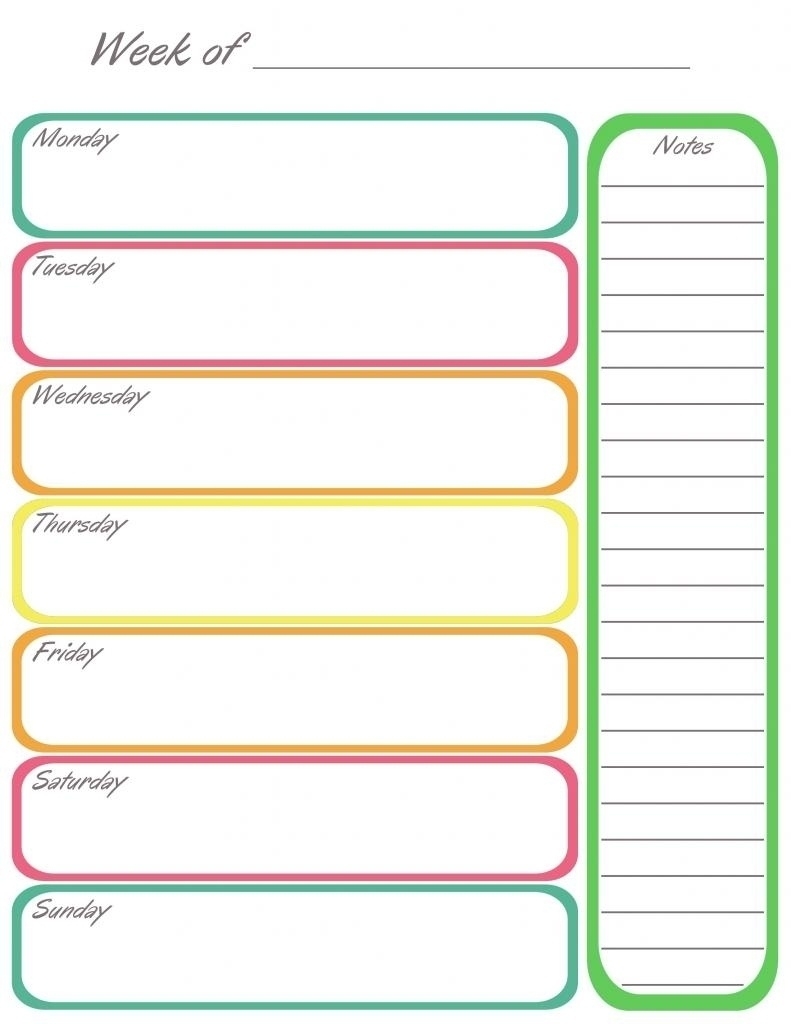 Perky Blank Calendar 1 Week • Printable Blank Calendar Template Calendar Template 1 Week