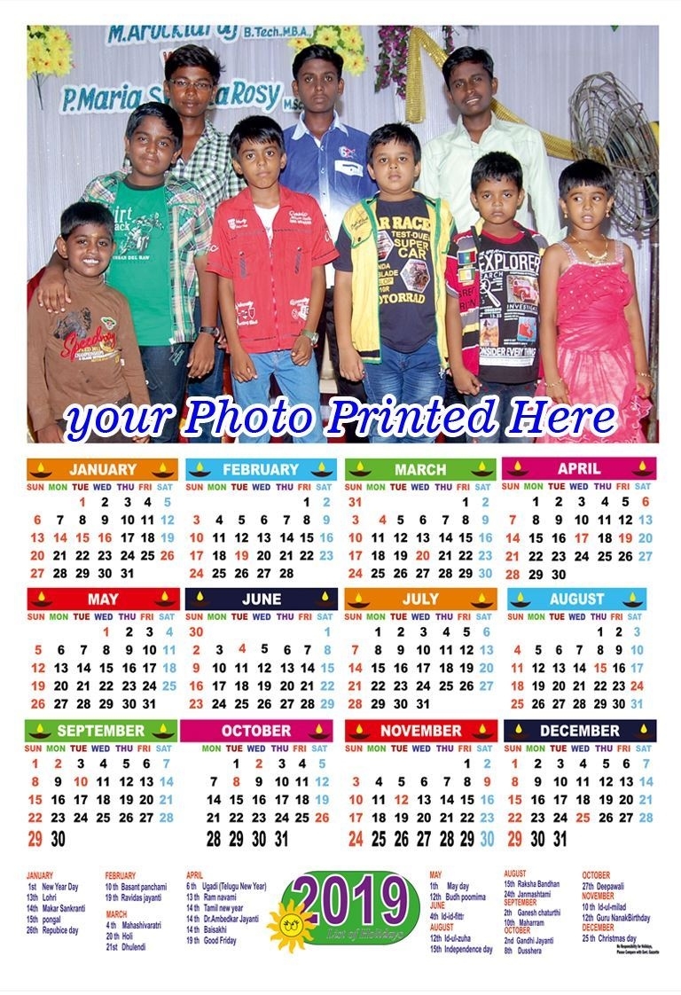 Photo Calendar Printing 2019 | Vivid Print India - Get Your Jazzy Cost Of Calendar Printing India