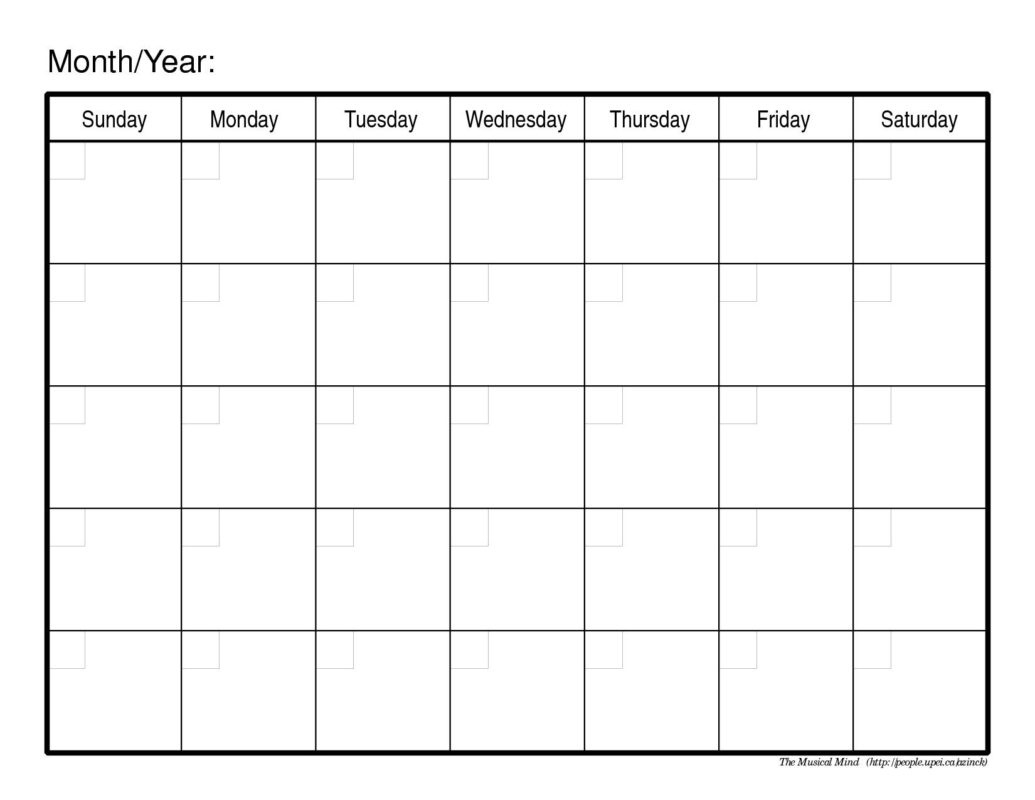 Print Blank Calendar Template | Week Printable Calendar Templates For Free Printable Calendars