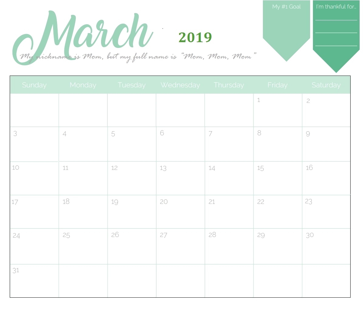 Print Free Monthly Calendar 2019 Free Printable 2019 Monthly Monthly Calendar To Print Free