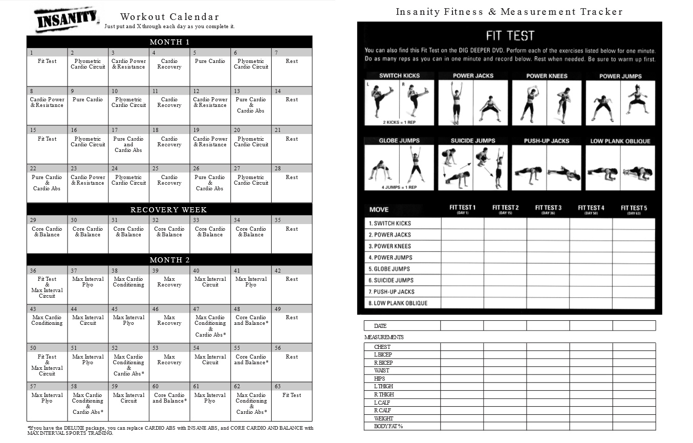 Printable Insanity Workout Calendar | Printable Calendar Templates 2019 Insanity Calendar Month 1