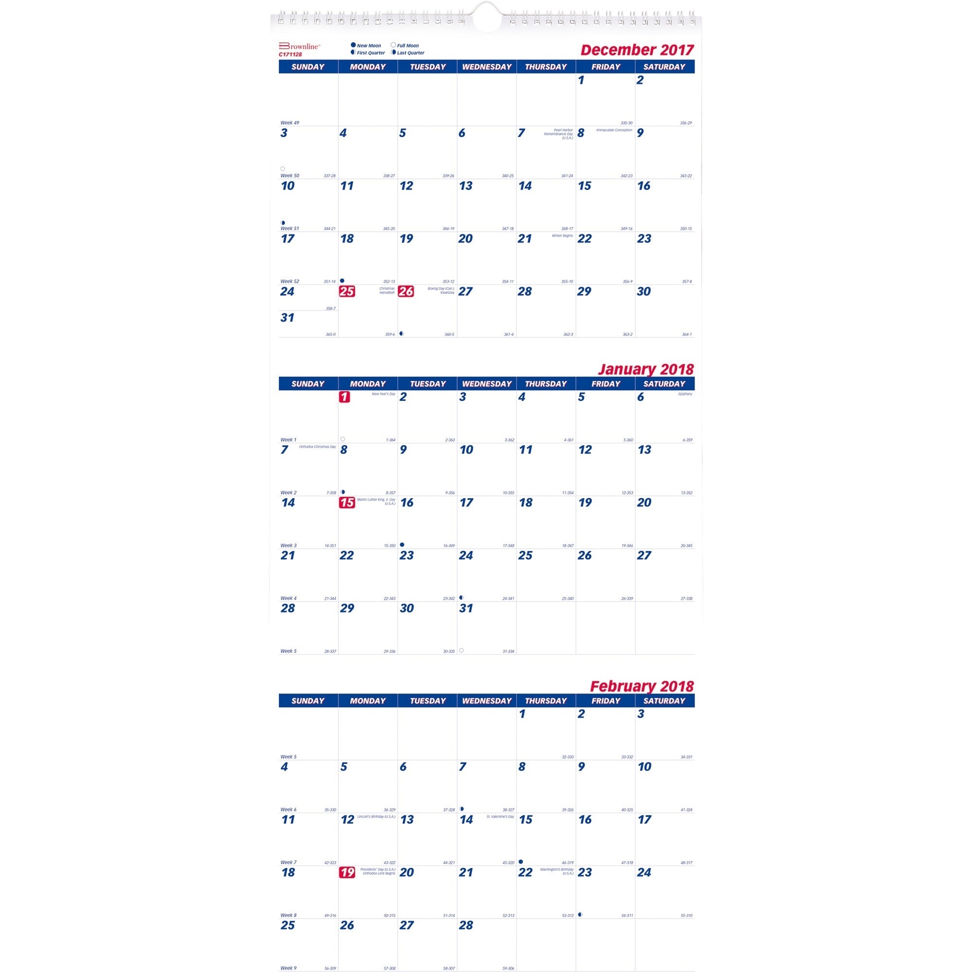 Rediform 3-Month Quick View Wall Calendar Calendar 3 Month View