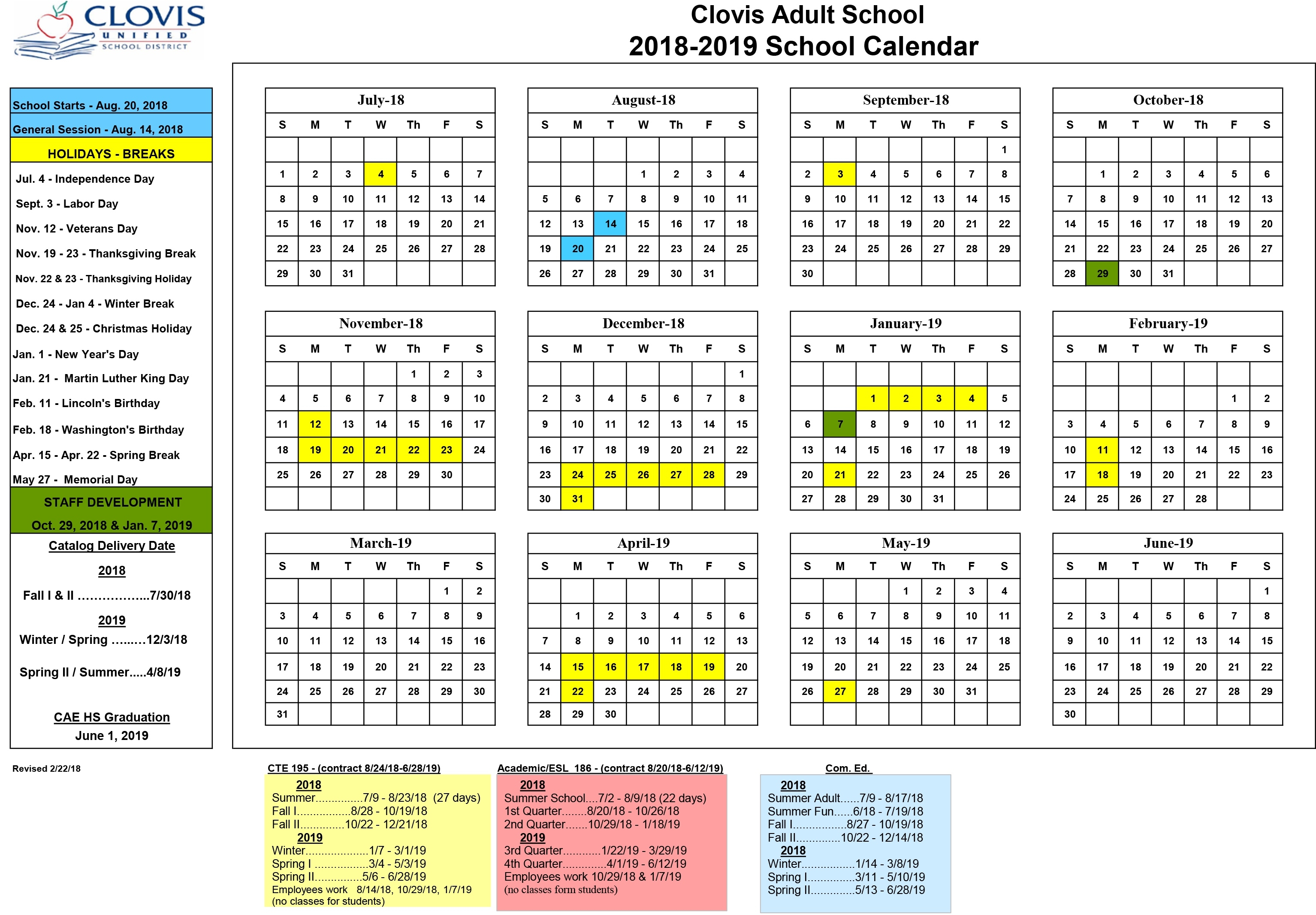 School Calendar Cusd 4 School Calendar