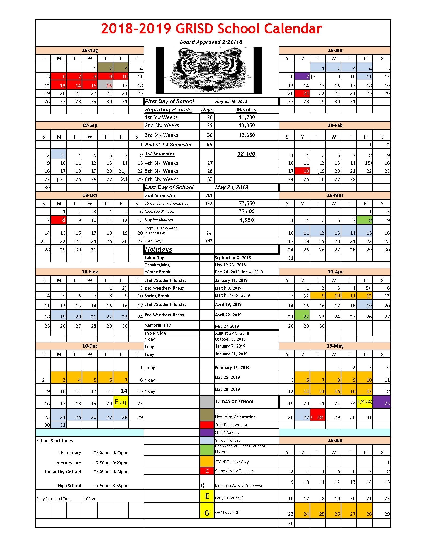 School Calendar – Glen Rose Isd Impressive Region 1 School Calendar