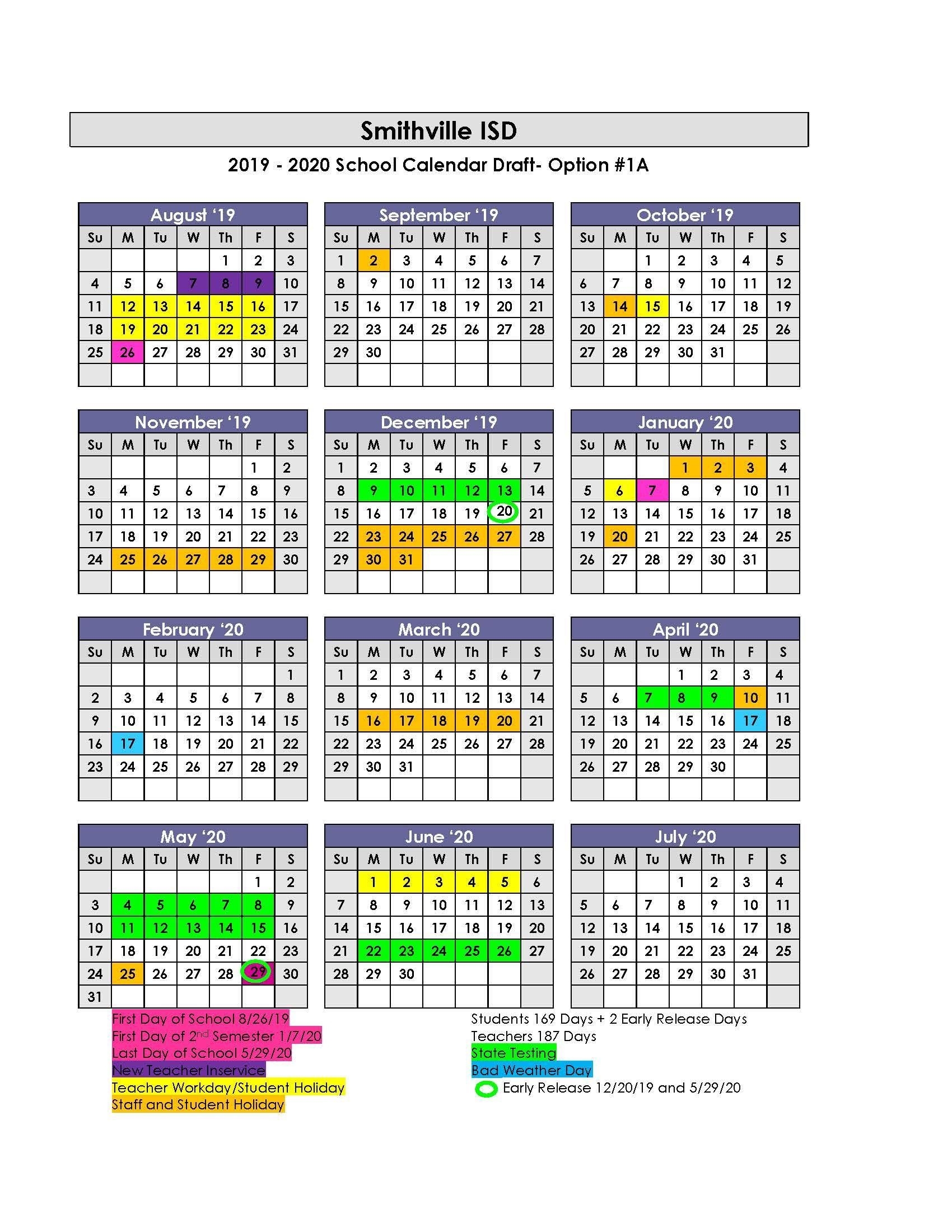 Sisd Academic Calendar – School Board – Smithville Independent Incredible School Calendar Texas State
