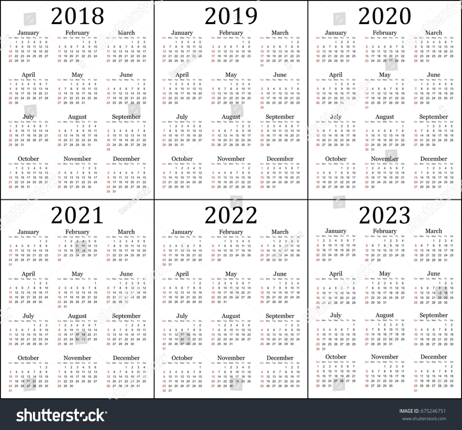 Six Year Calendar 2018 2019 2020 2021 2022 And 2023. Six Year Dashing 3 Year Calendar 2020 To 2022