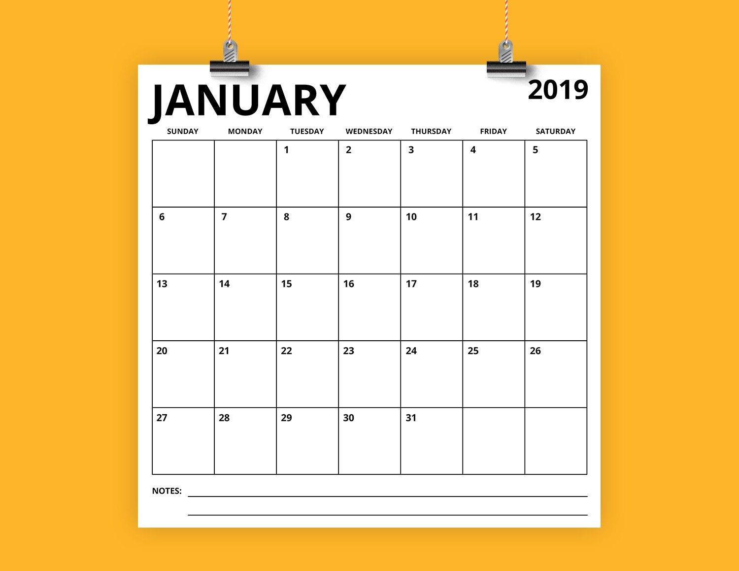 Square 2019 Calendar Template Instant Download Bold Serif | Etsy 12 X 12 Calendar Template