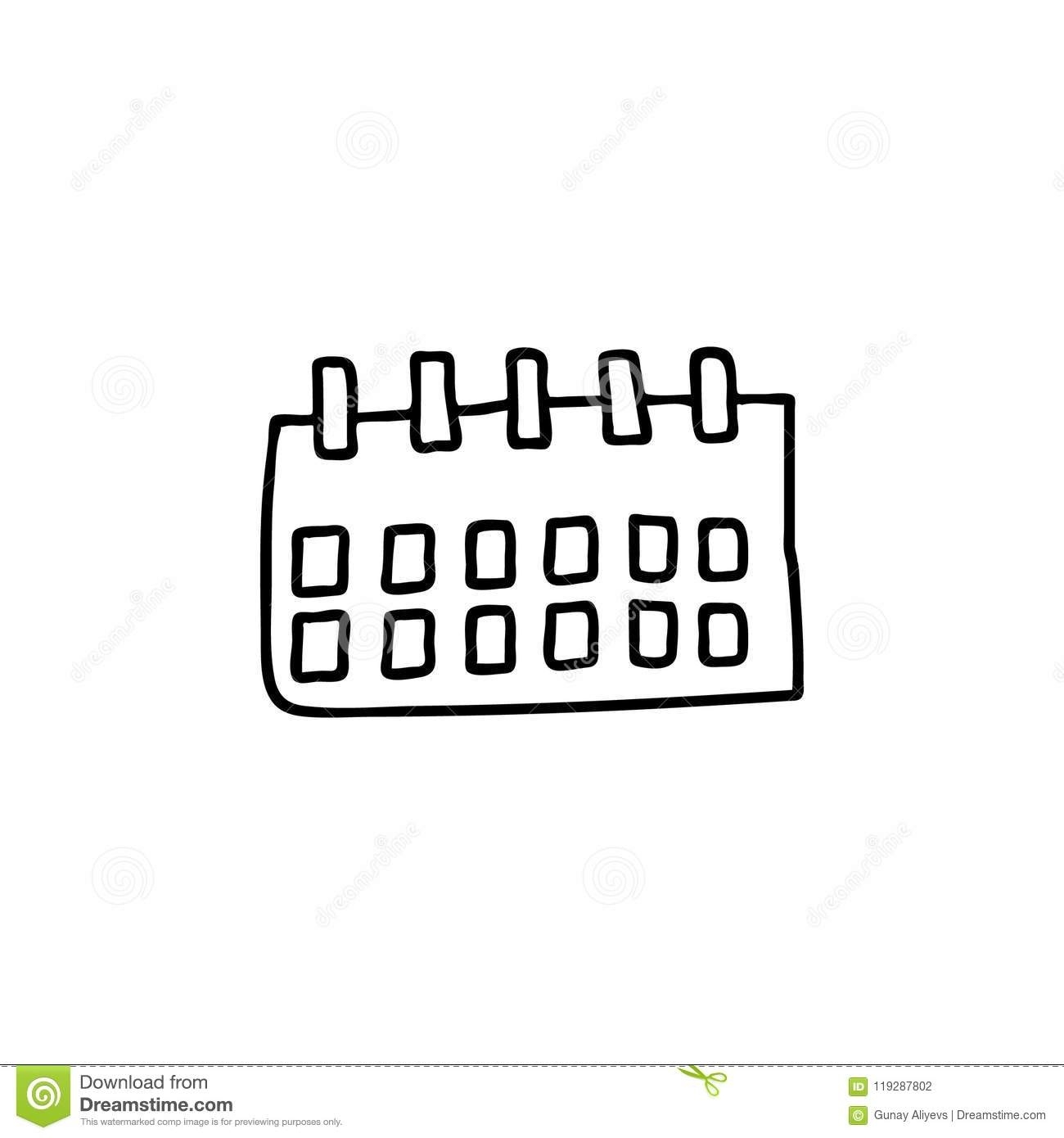 The Calendar Sketch Icon. Element Of Education Icon For Mobile Calendar Icon For Sketch