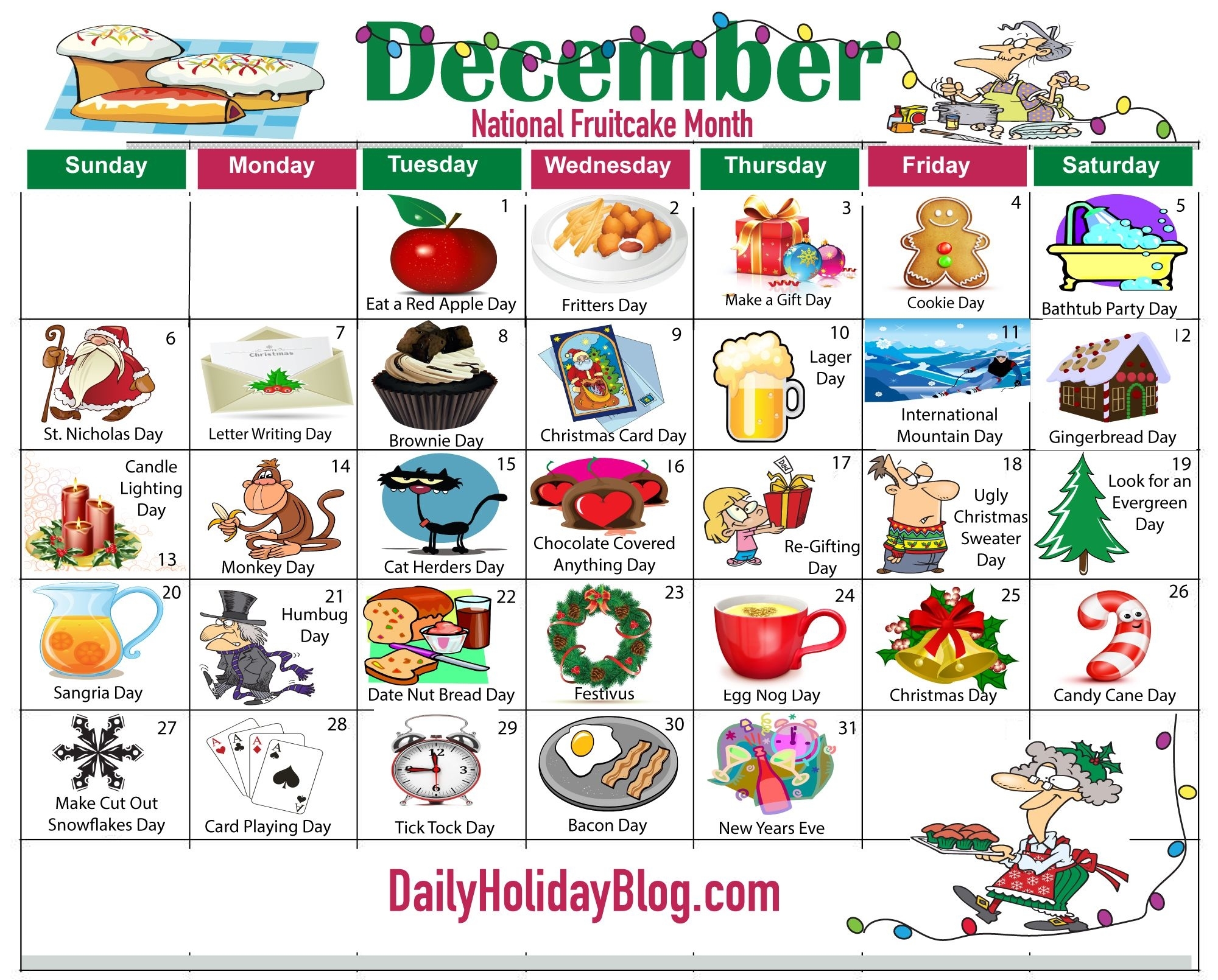 Upload Your Free December Holiday Calendar! | Daily Holiday Blog Calendar Of Holidays In December