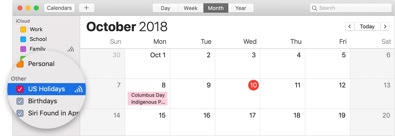 Use Icloud Calendar Subscriptions - Apple Support Iphone 8 Calendar Holidays