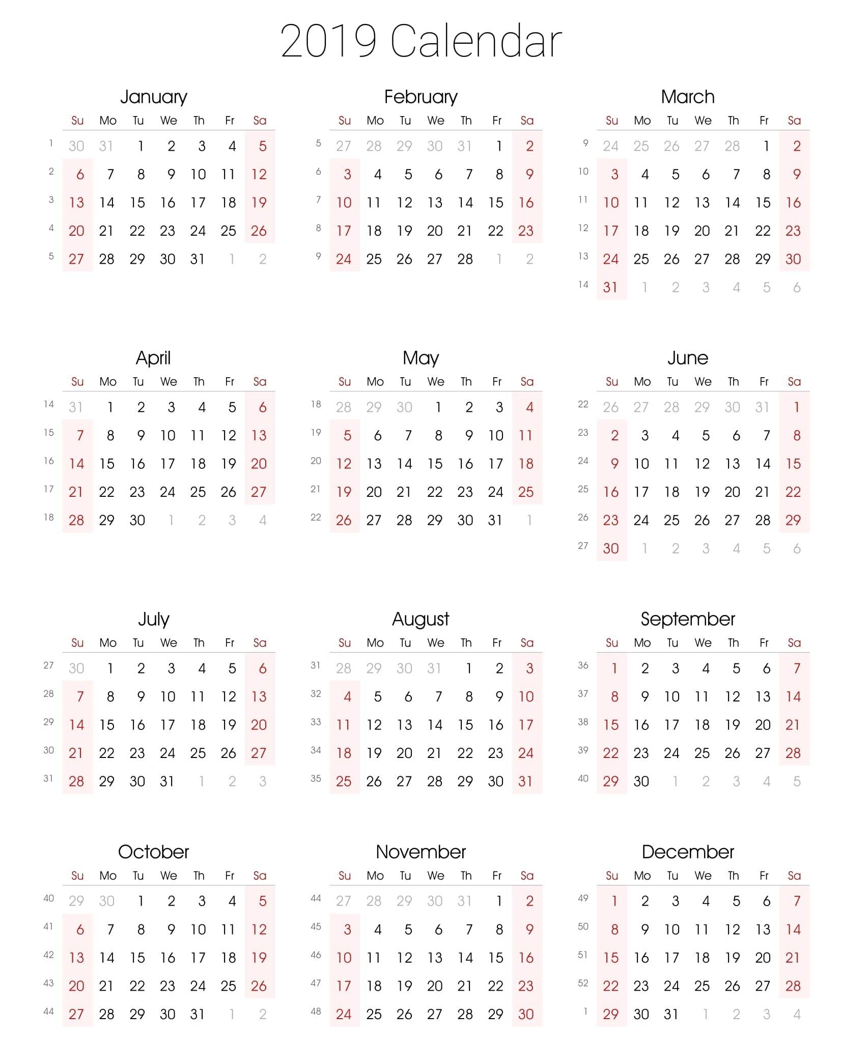 Vertex42 2019 Calendar – Free Calendar Templates &amp; Worksheets For Office Calendar Template By Vertex42