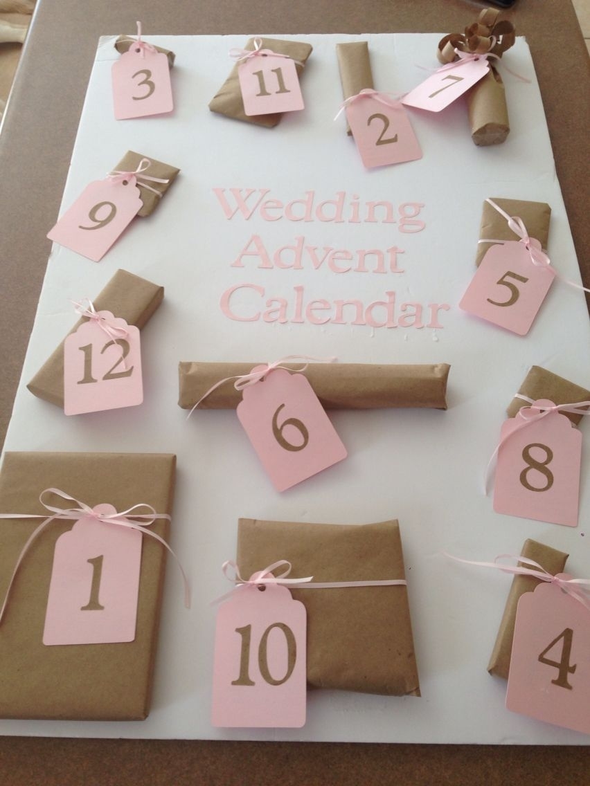 Wedding Advent Calendar. Cute Little Presents For The 12 Days Before 1 Year Wedding Countdown Calendar