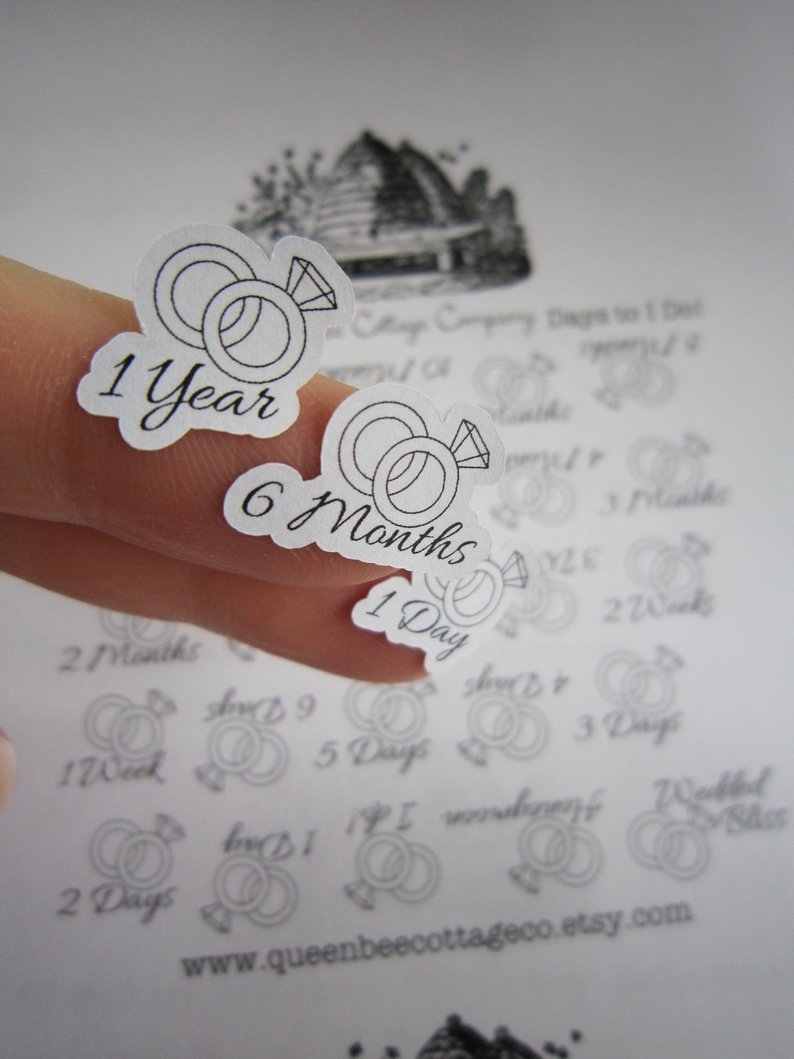 Wedding Countdown Stickers Days Till I Do Bullet | Etsy 1 Year Wedding Countdown Calendar