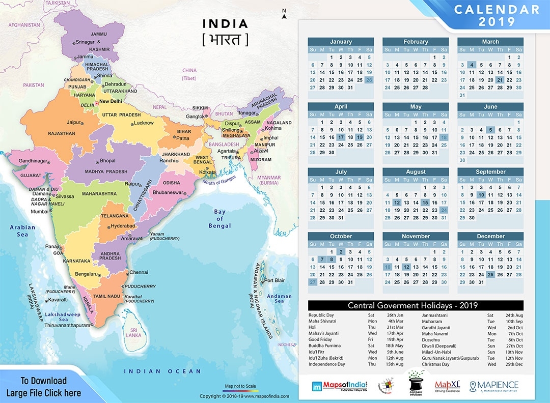 Year 2019 Calendar, Public Holidays In India In 2019 Calendar Holidays For Today