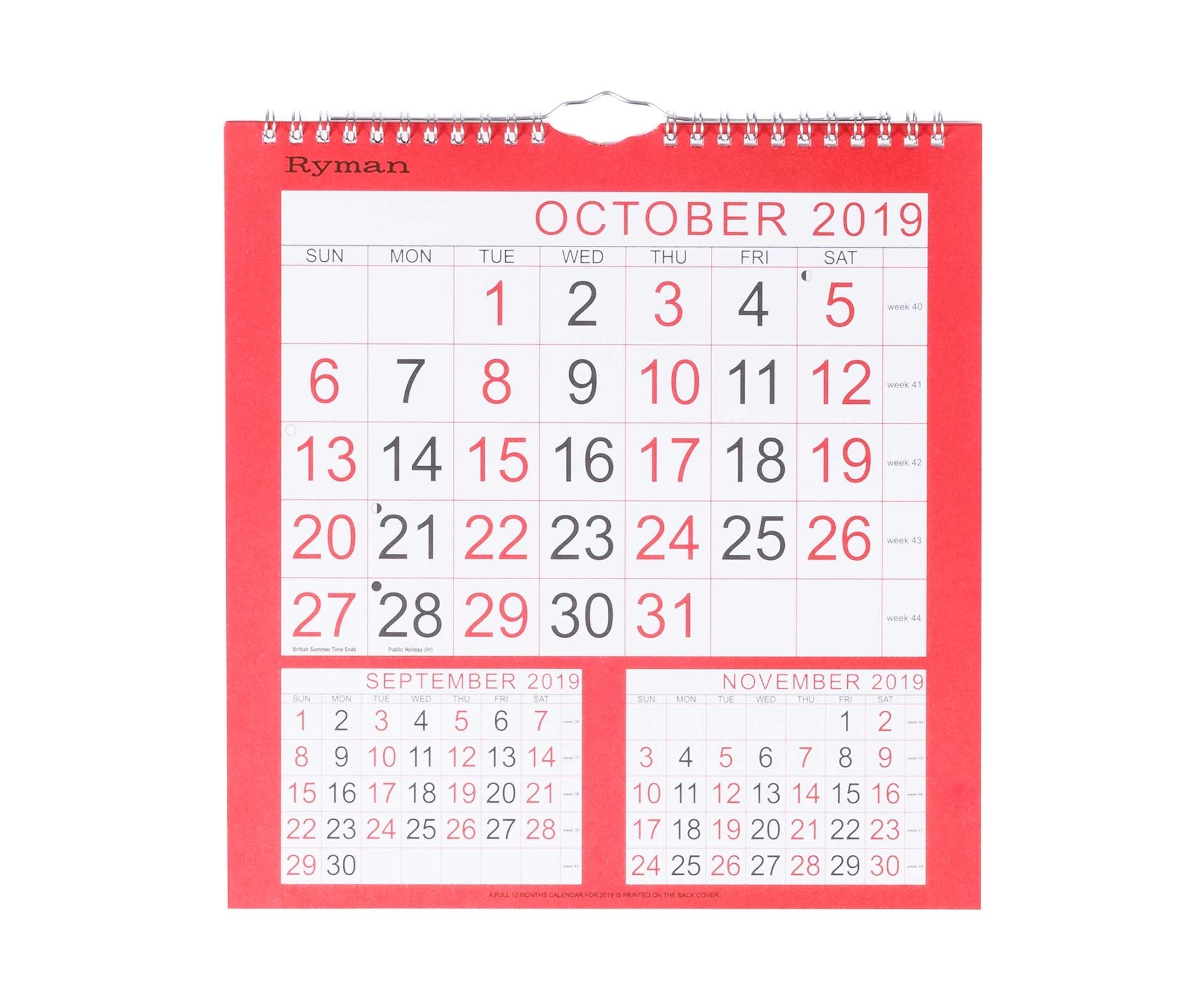 Year Calendar | Year Planner | Ryman 3 Month Calendar Uk