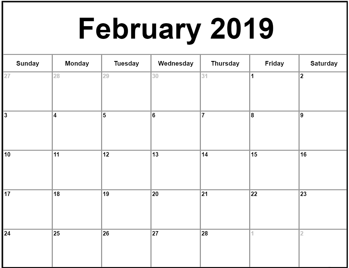 022 Free Printable Calendar Templates February Month Template Incredible Printable Calendar Month Blank
