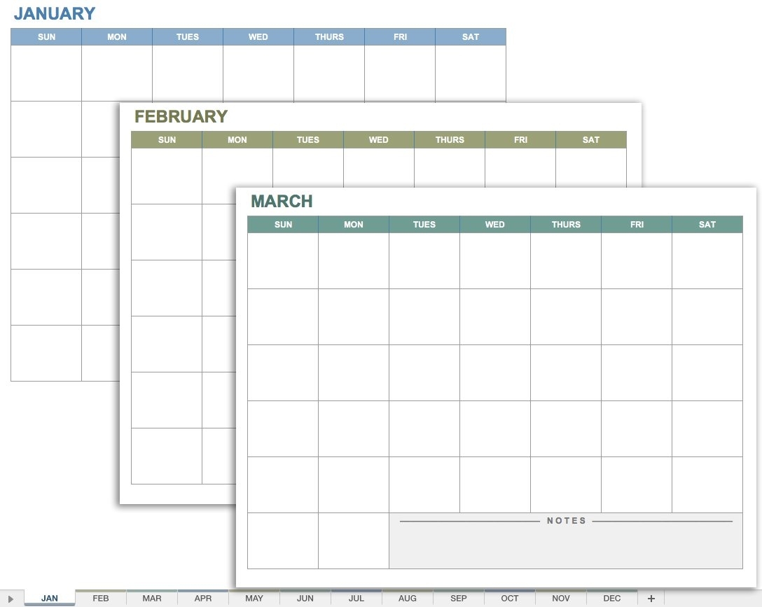 15 Free Monthly Calendar Templates | Smartsheet Monthly Calendar List Format