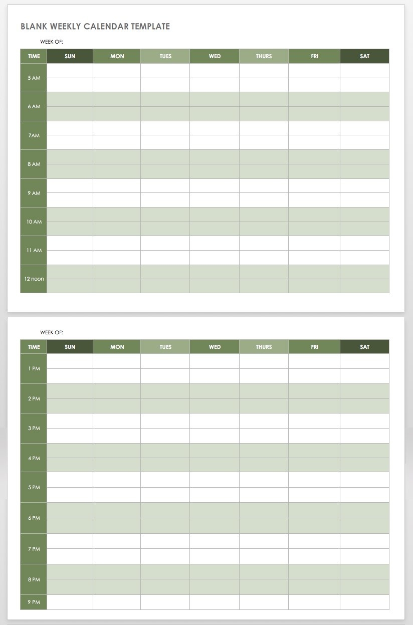 15 Free Weekly Calendar Templates | Smartsheet 7 Habits Calendar Template