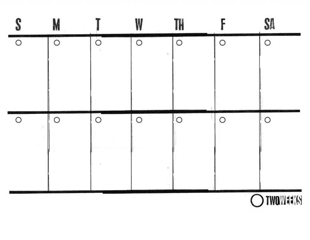 2 Week Blank Calendar Printable Template Design With 2 Week Blank Calendar Template