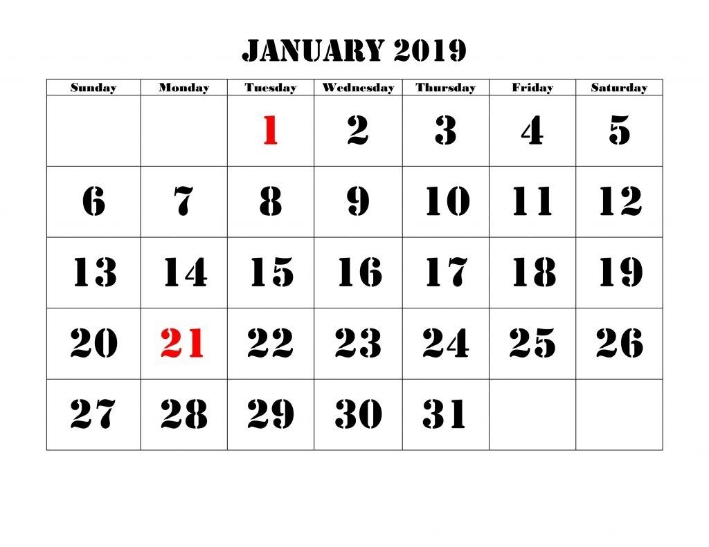 2019 January Christmas Countdown Calendar #printable | Blank 2019 Printable Countdown Calendar 2019