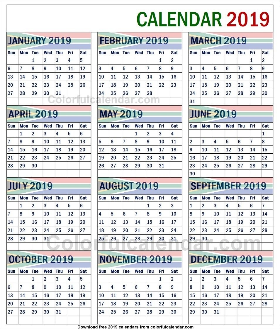 2019 South African Calendar With School Holidays | 2019 Yearly Perky School Calendar In South Africa 2019