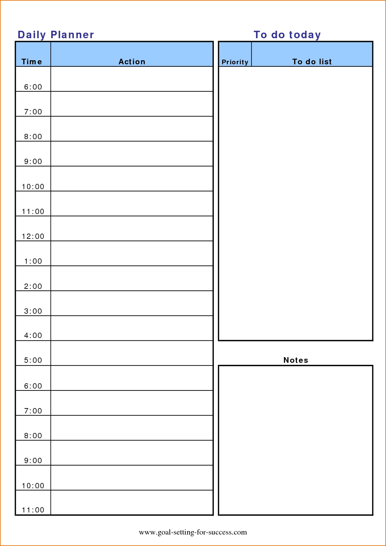 3+ Daily Planner Template | Teknoswitch 3 Day Calendar Template