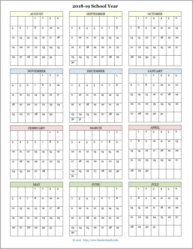 Academic Calendars For 2018-19 School Year (Free Printable Remarkable Calendar School Year 2019