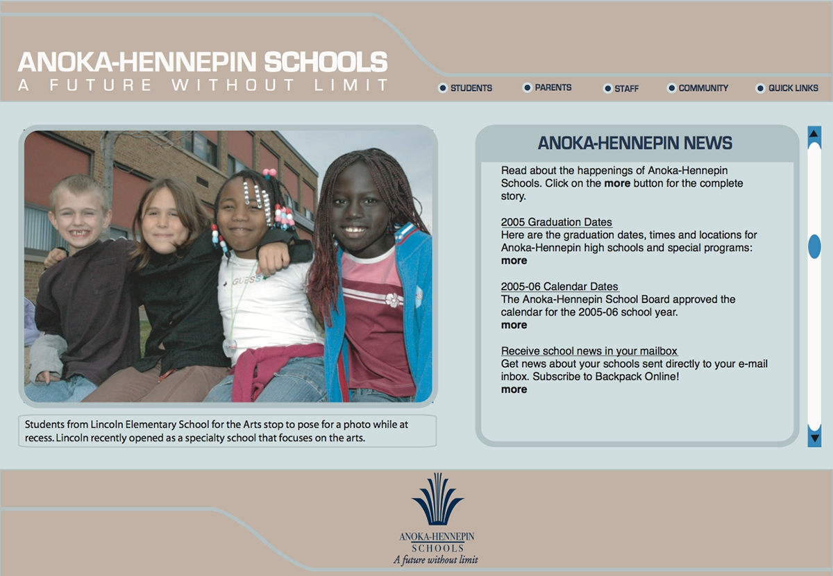Anoka-Hennepin [Websites] On Behance Incredible School Calendar Anoka Hennepin