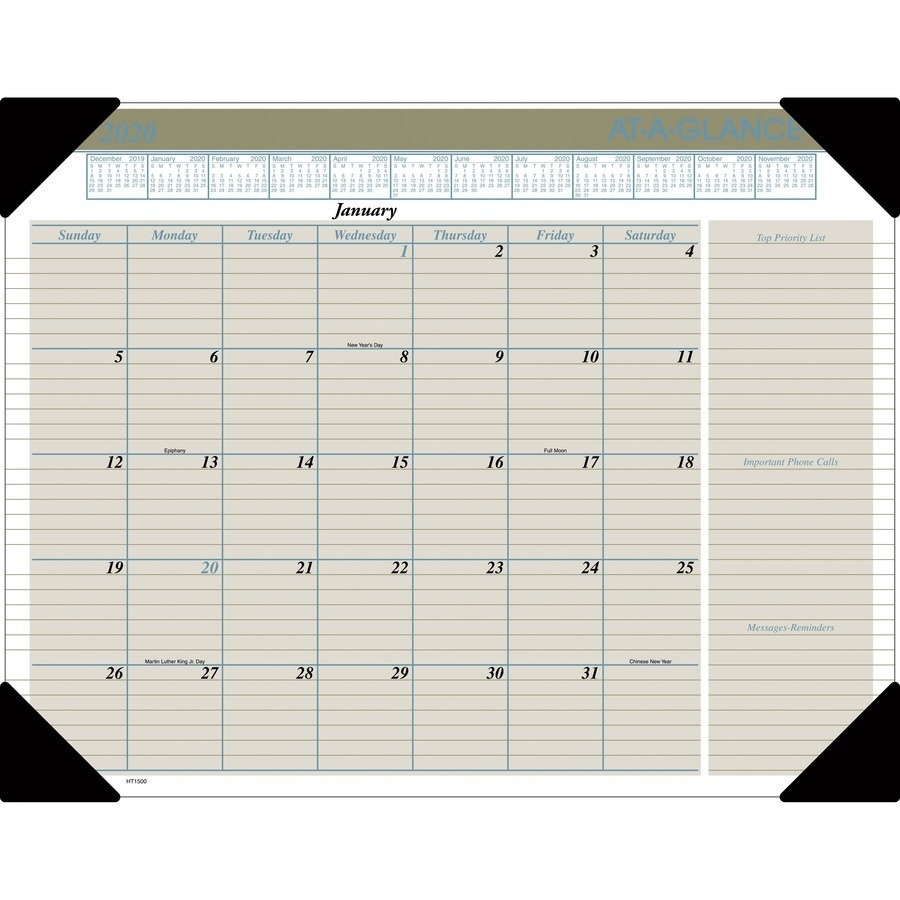 At-A-Glance Executive Monthly Calendar Desk Pad Monthly Calendar Desk Pad