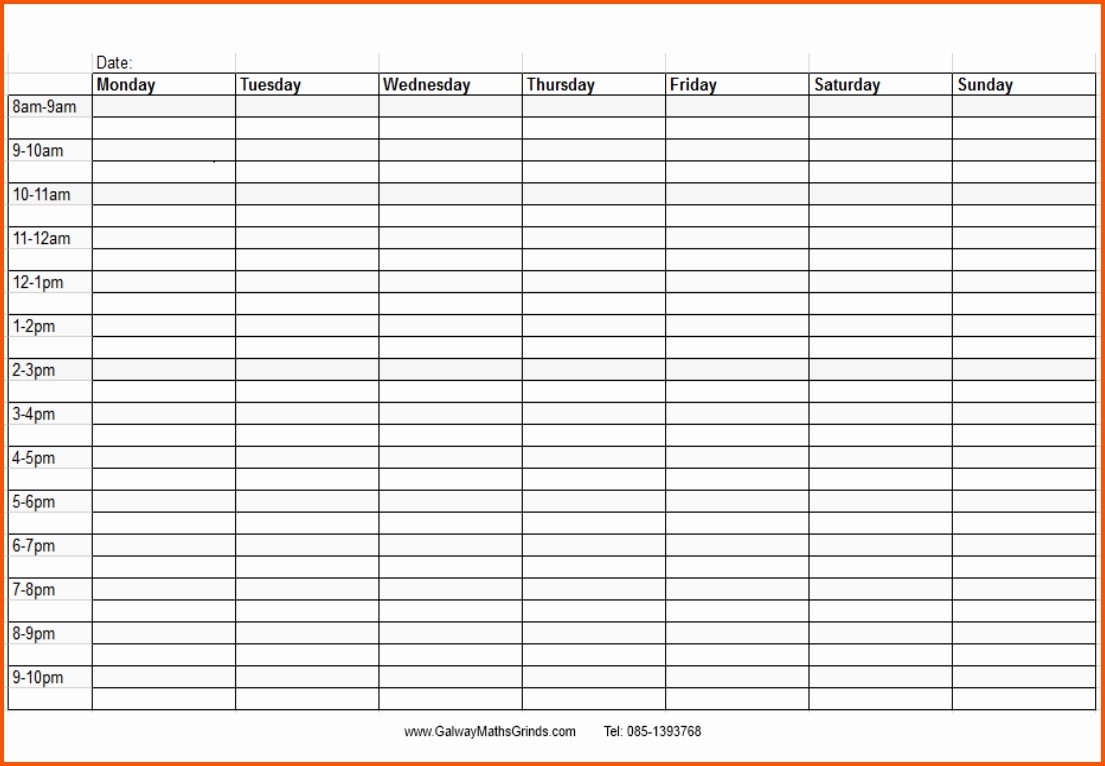 Blank Monthly Calendar With Times Template Time And Date Daily Slots Calendar Template Time And Date
