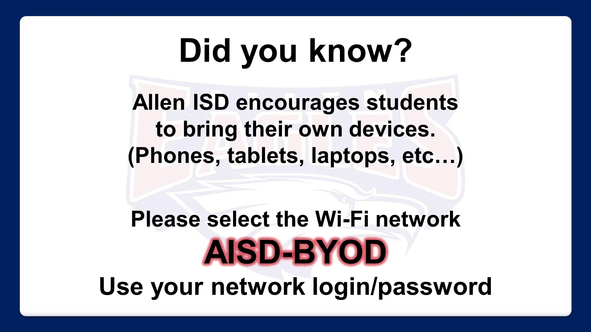 Bring Your Own Device / Byod School Calendar Allen Isd