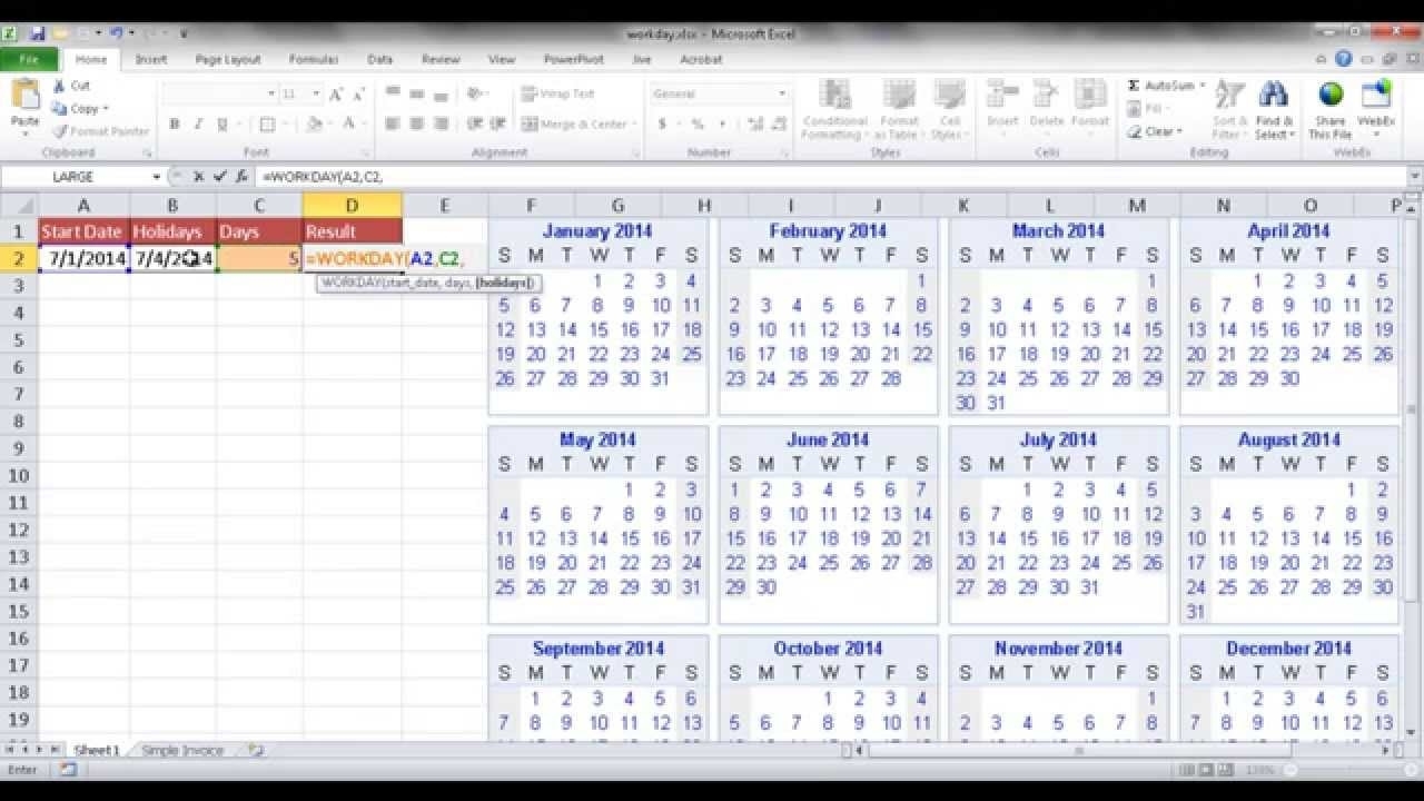 Calculate An End Date Based On Business Days - Youtube Calendar Countdown Excluding Weekends