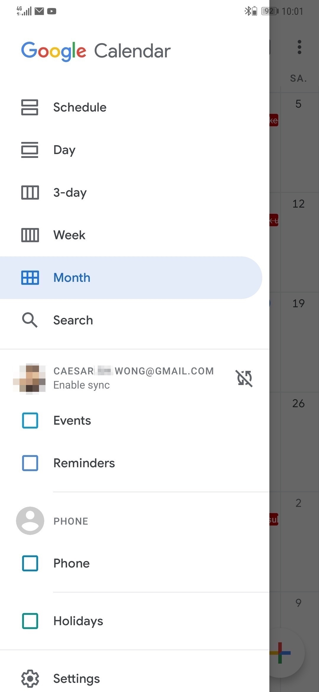 Calendar Account Gone Missing Intermittently. | Official Huawei Google Calendar Holidays Missing