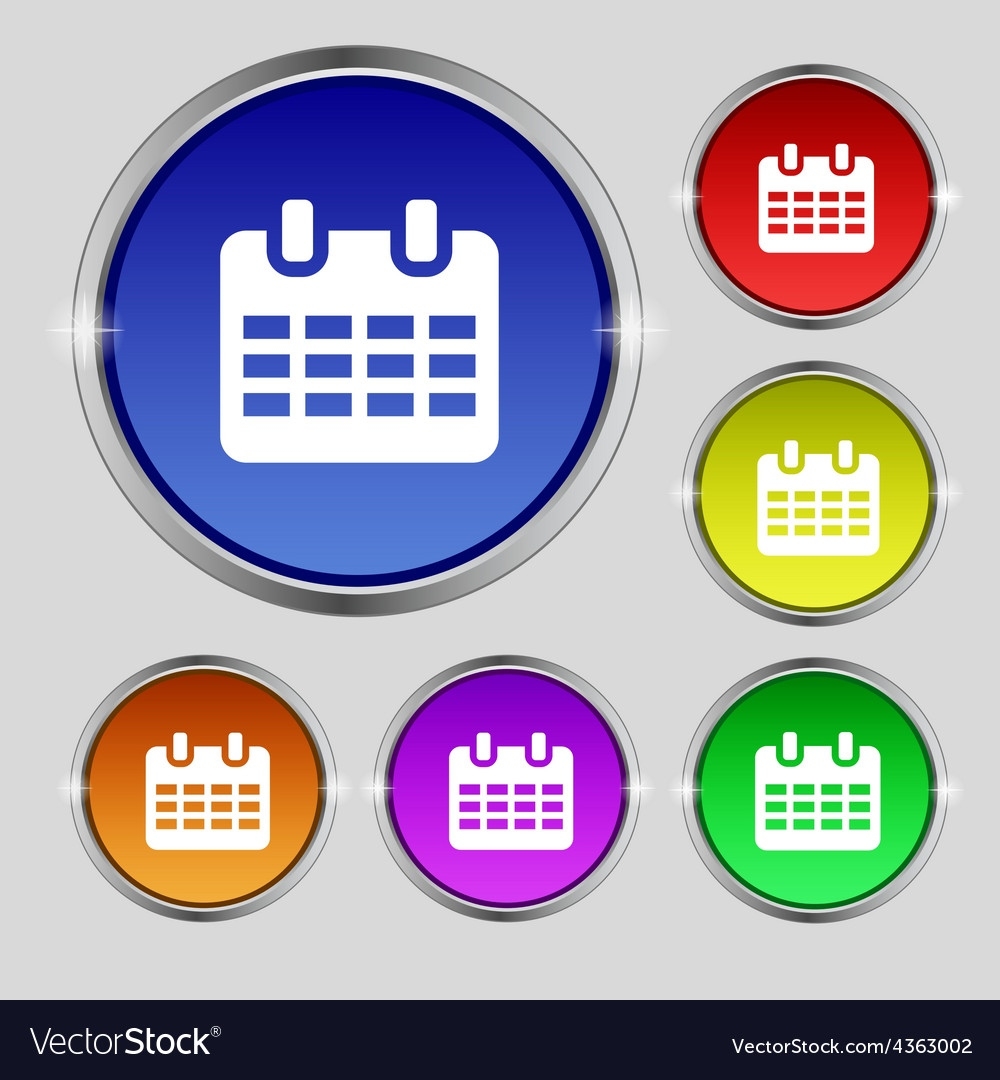 Calendar Date Or Event Reminder Icon Sign Round Vector Image Calendar Date Event Icon