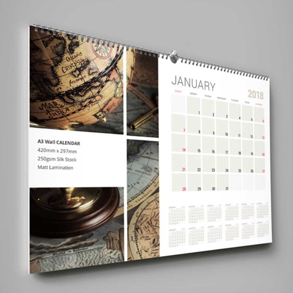 Calendars, Wall Planners, Christmas Cards &amp; Gifts | The Print Quarter A3 Wall Calendar Printing