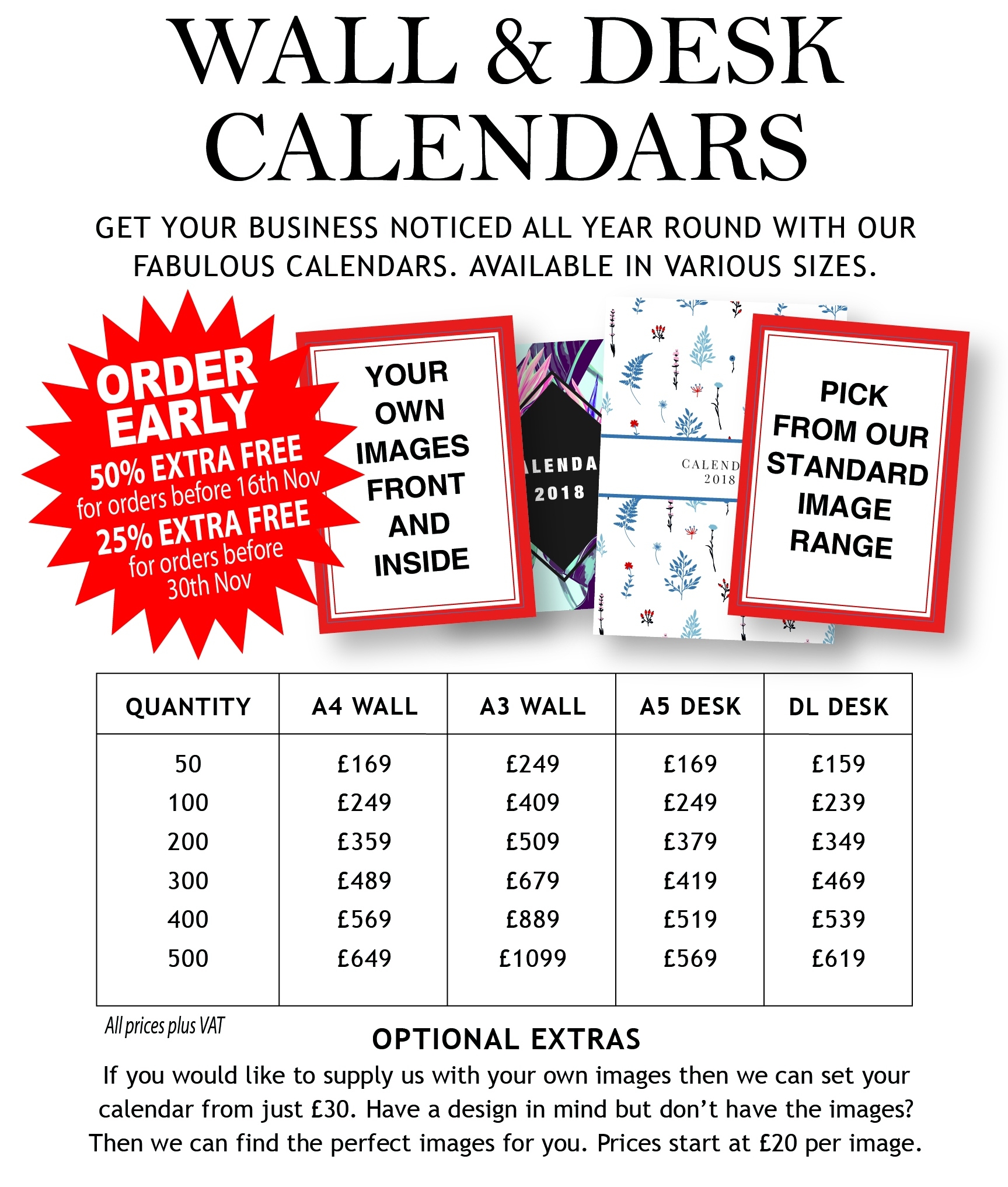 Christmas Cards And Calendars - Www.printandlabel Calendar Printing Price List