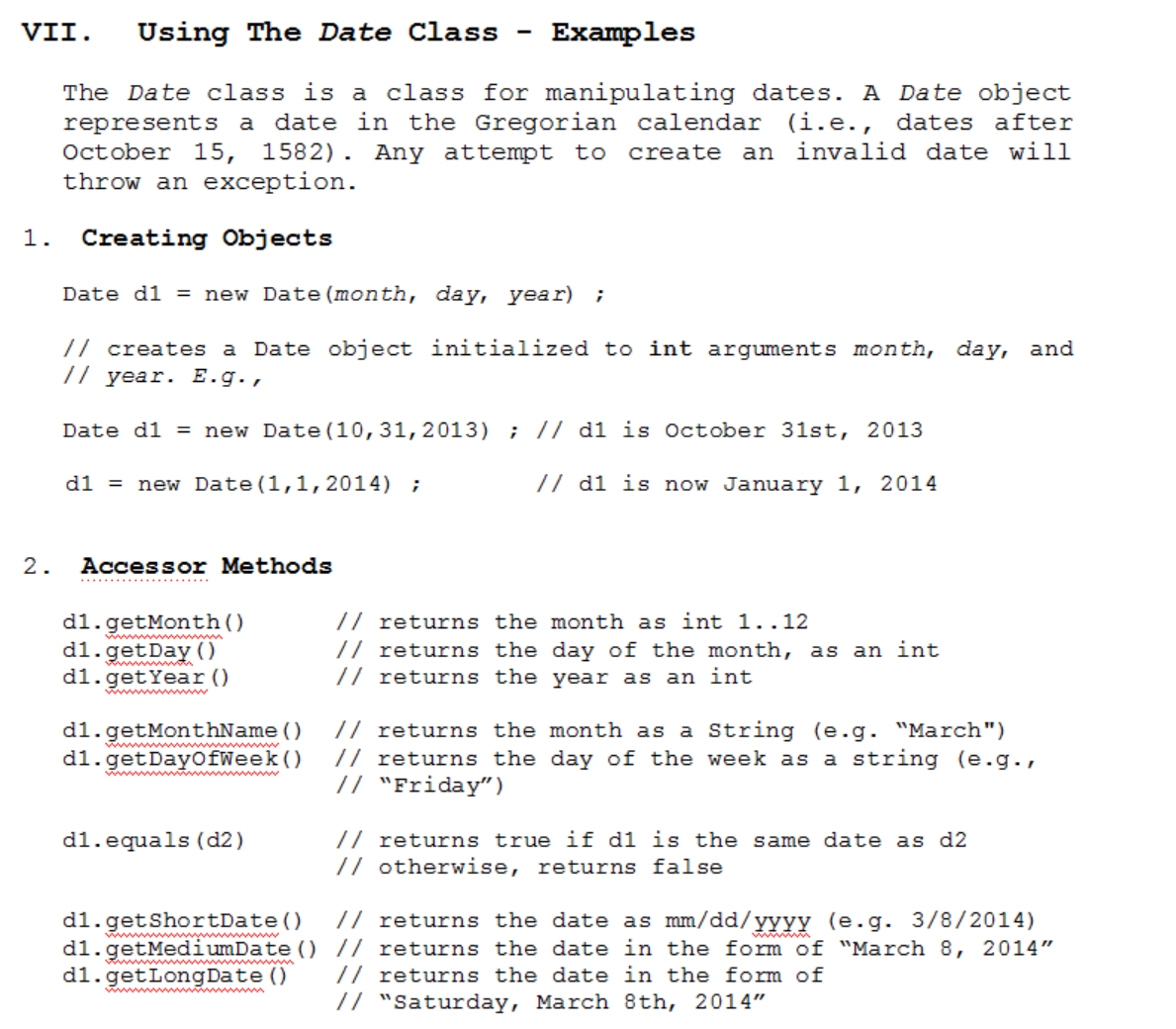 Date.java Class Dateexception Extends Arithmeticex | Chegg Java Calendar Month Leading Zero
