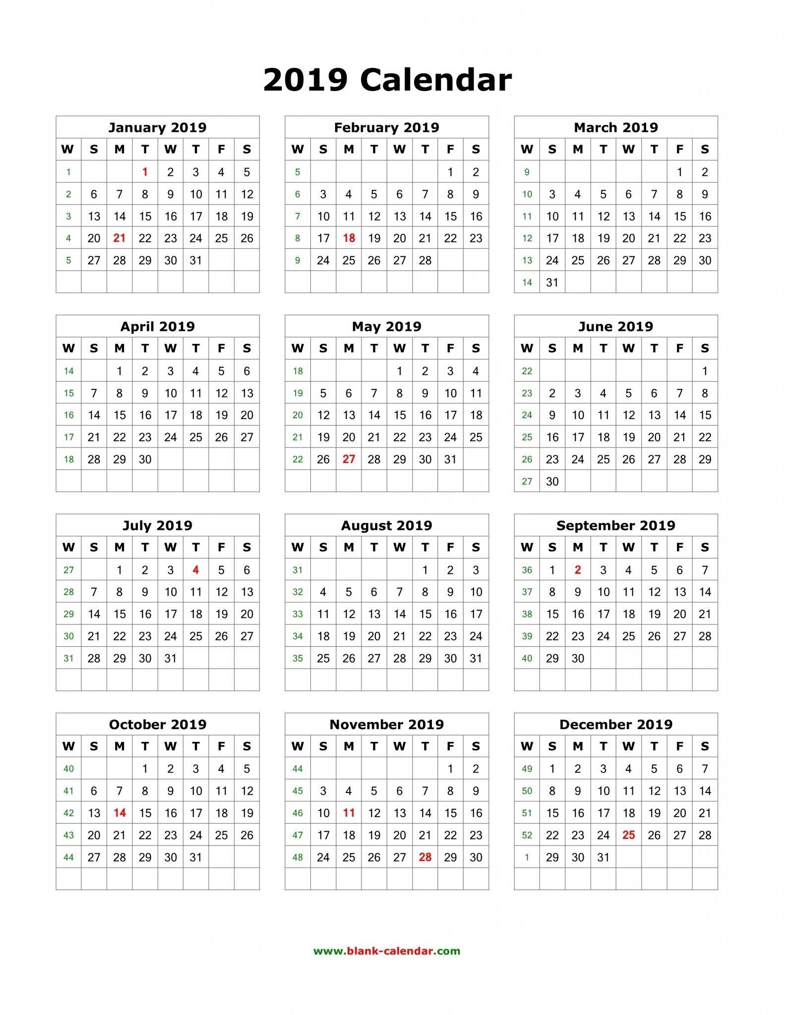 Download Blank 2019 Calendar Templates | 12 Month Calendar In One 5 Month Calendar Template