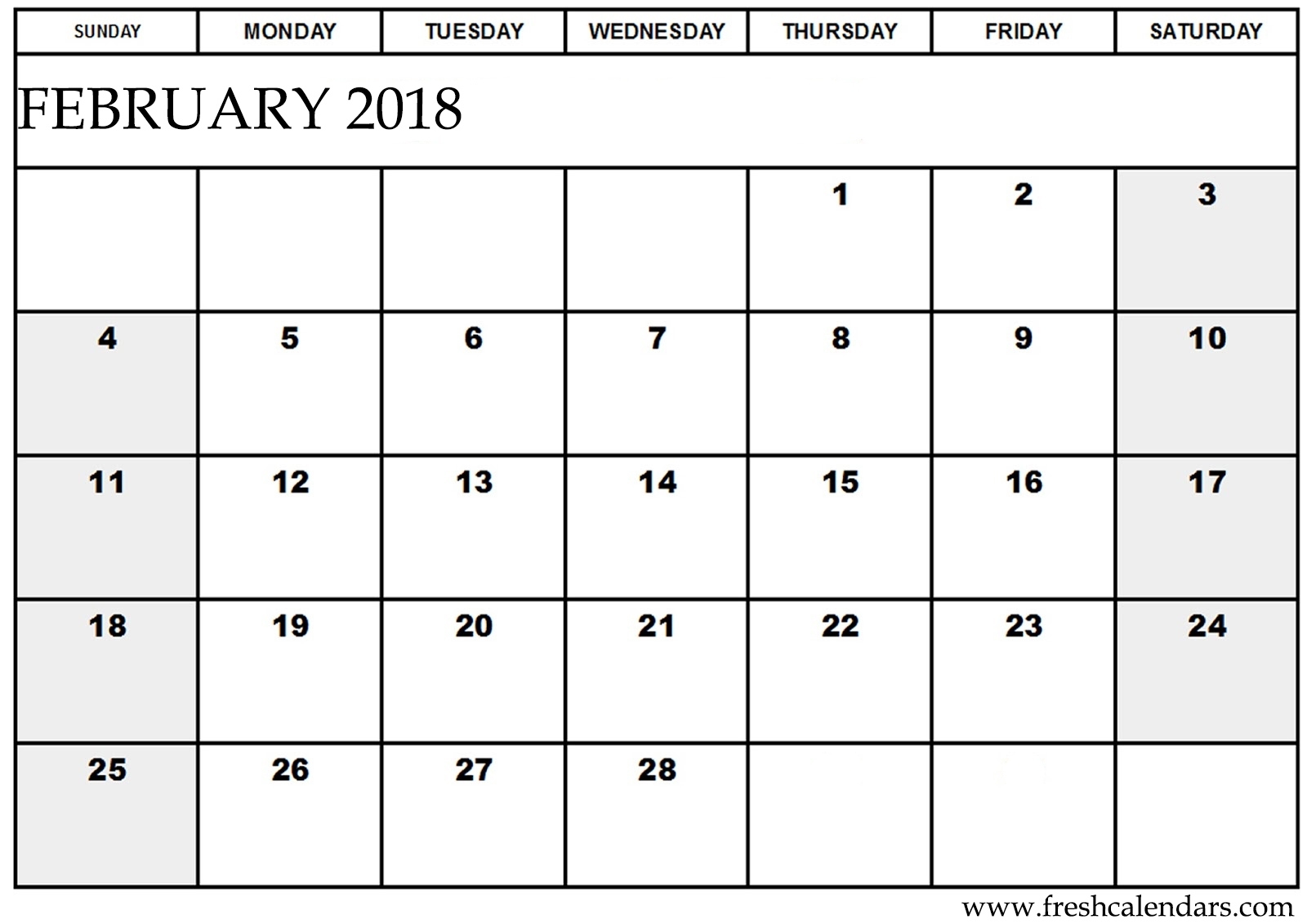 February 2018 Calendar Printable - Fresh Calendars Month Calendar Highlight Dates