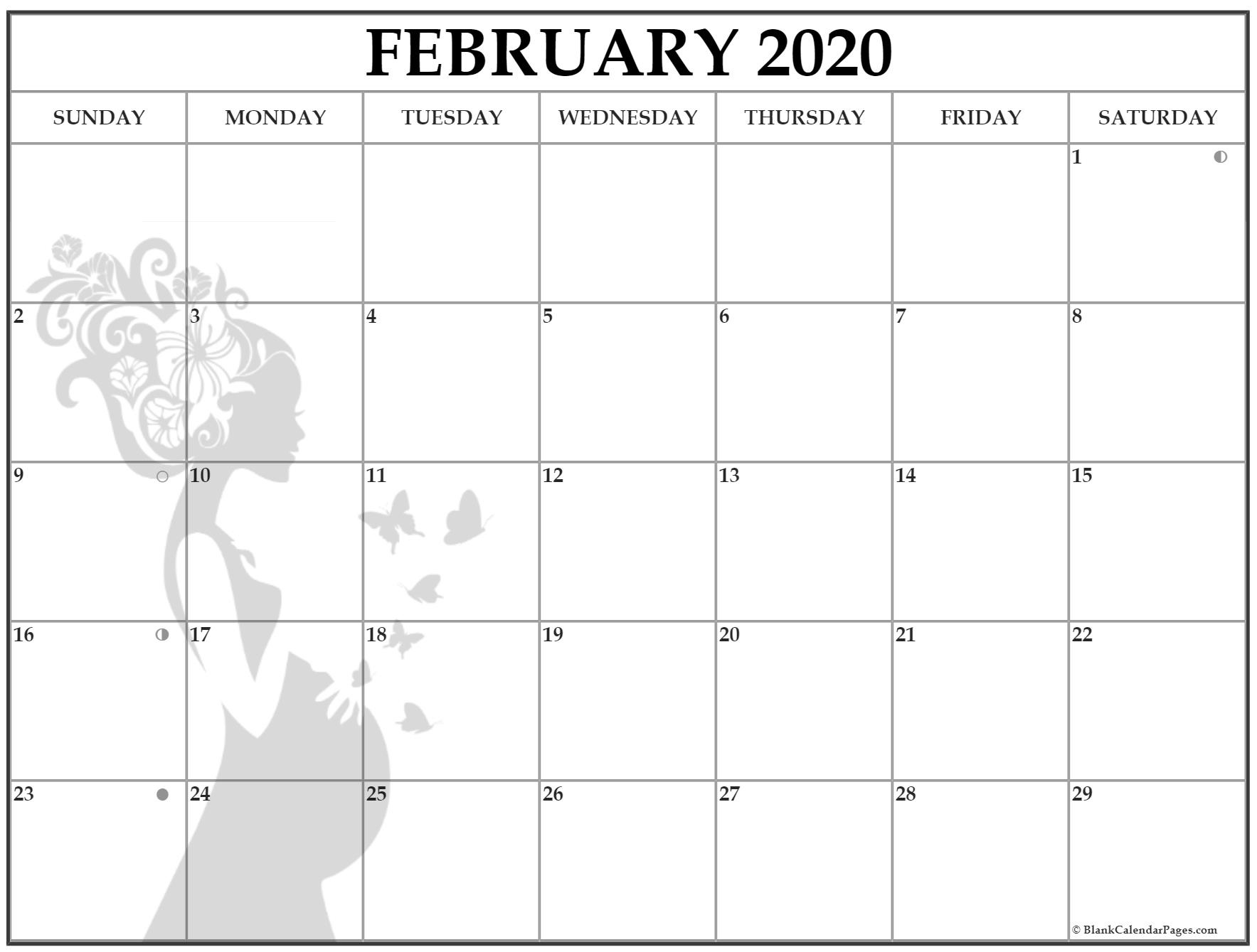 February 2020 Pregnancy Calendar | Fertility Calendar 2020 Calendar With Moon Phases