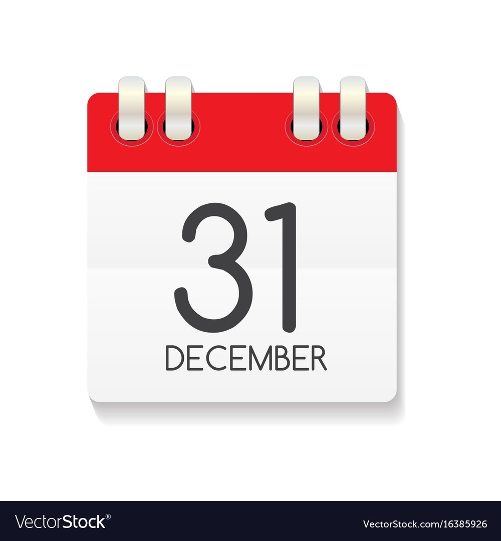 Flat Calendar Icon Of 31 December Royalty Free Vector Image Google Calendar 31 Icon