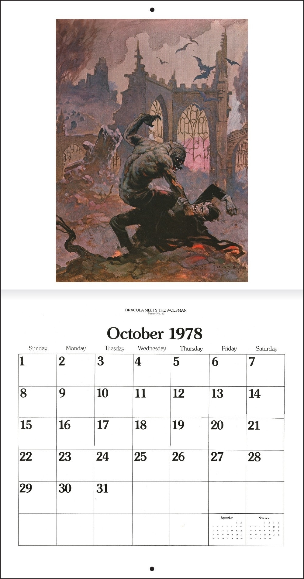 Frazetta Calendar 1979 October 15 July 1979 Calendar 20 July 1979 Calendar Month July 1979
