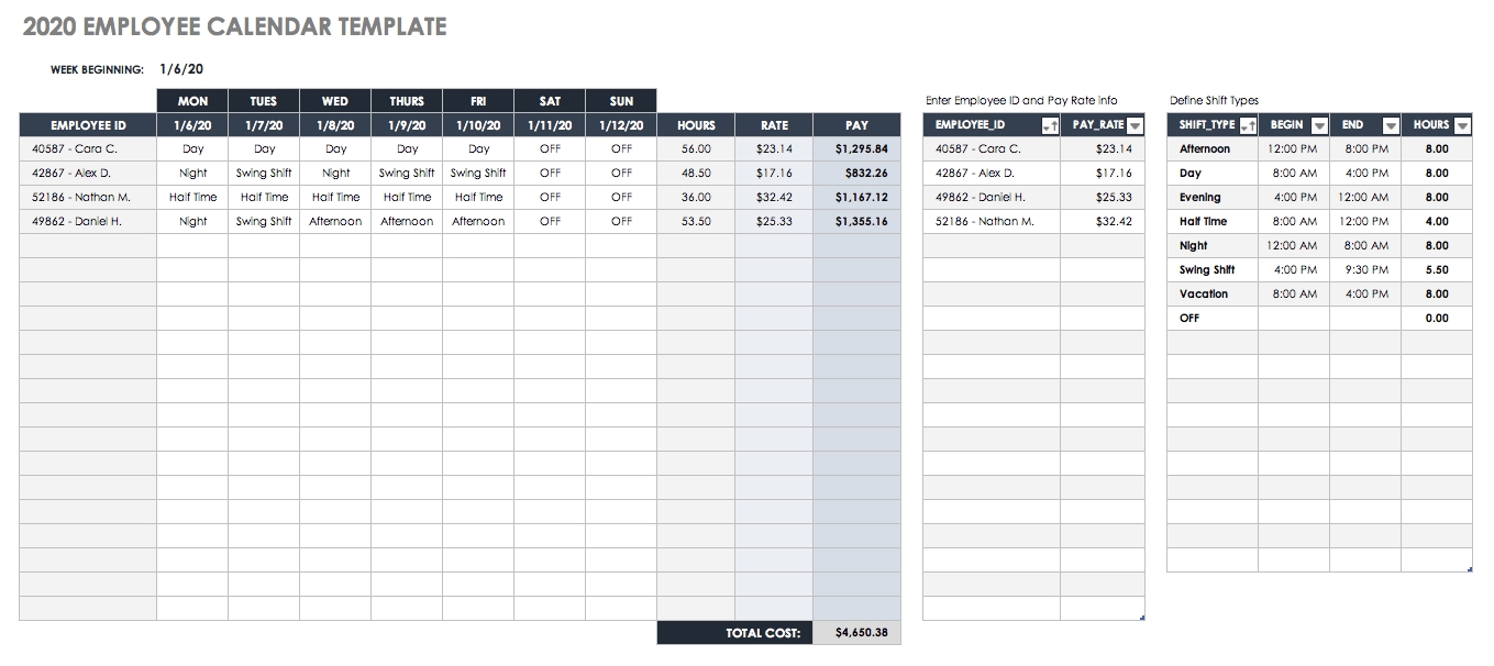 Free Excel Calendar Templates 1 Year Calendar Template