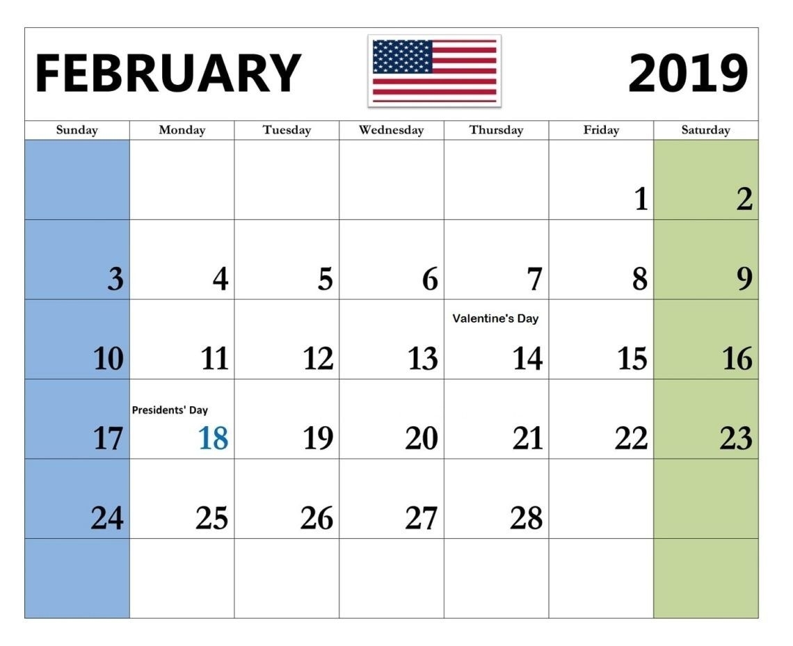 Free February 2019 Calendar With Holidays #february #february2019 Calendar Holidays In February