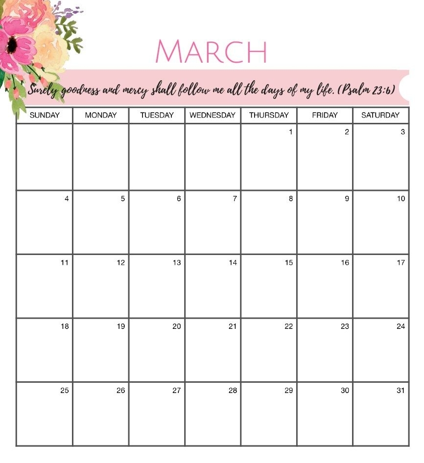Free March 2018 Calendar Blank Template | Calendar Designs | Free Free 11X14 Calendar Template