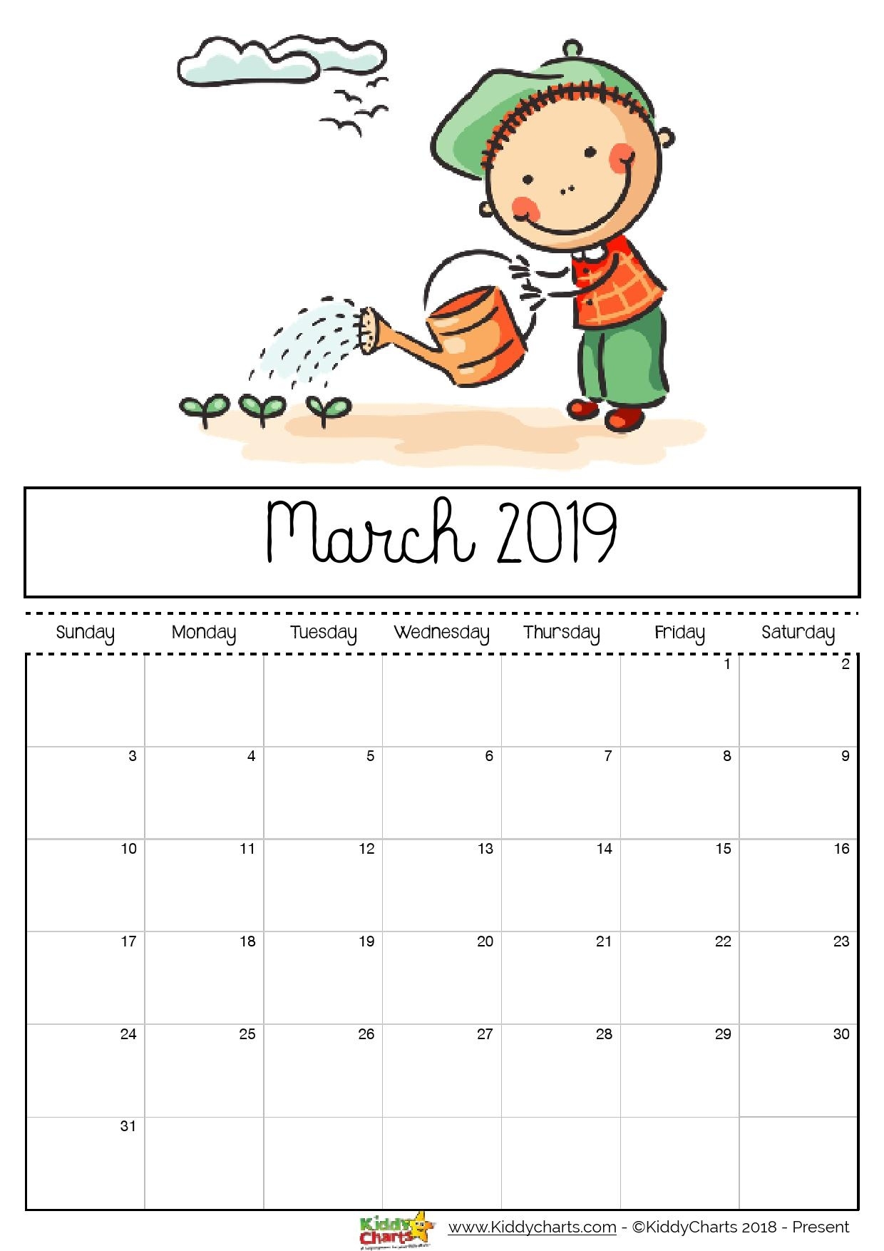 Free Printable 2019 Calendar - Print Yours Here | Kiddycharts Printable Countdown Calendar 2019