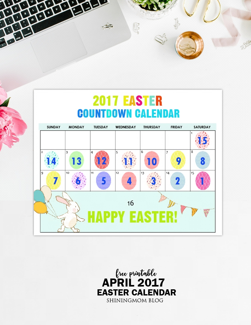 Free Printable: Fun Easter Countdown Calendar 2017 Design A Countdown Calendar